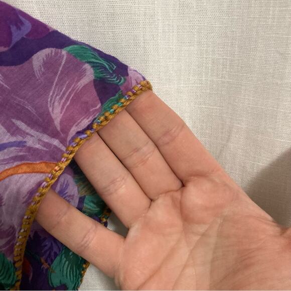 Pool to Party purple colorful tropical print kimono beach swim cover-up one size - Picture 5 of 6